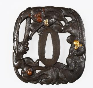 Tsuba in the Form of Six Monkeys