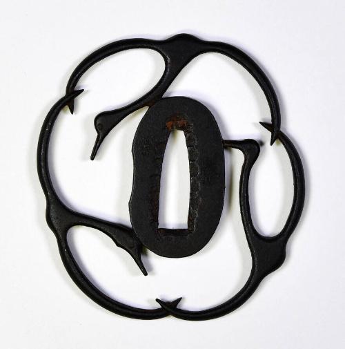 Sukashi Tsuba in the Form of Three Geese in Flight