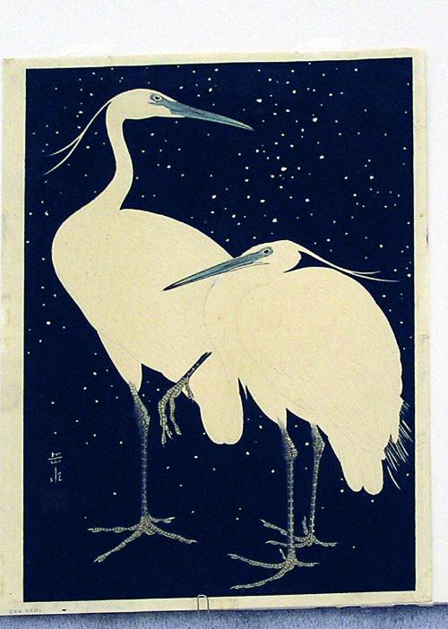 Egrets in the Snow