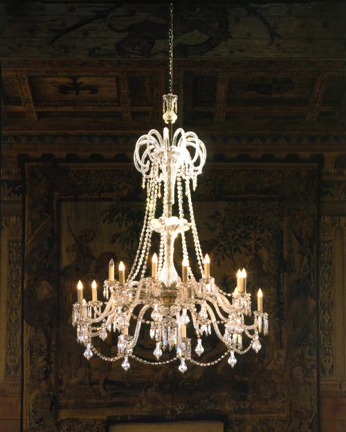 Two tier, Nineteen Arm Crystal Chandelier, 19 socket