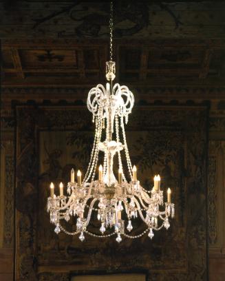 Two tier, Nineteen Arm Crystal Chandelier, 19 socket