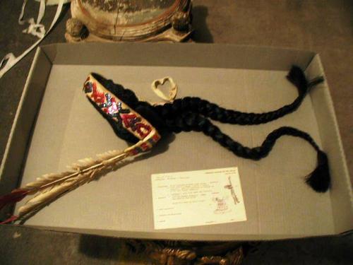 Indian Headdress and wig worn by Mary Cooper