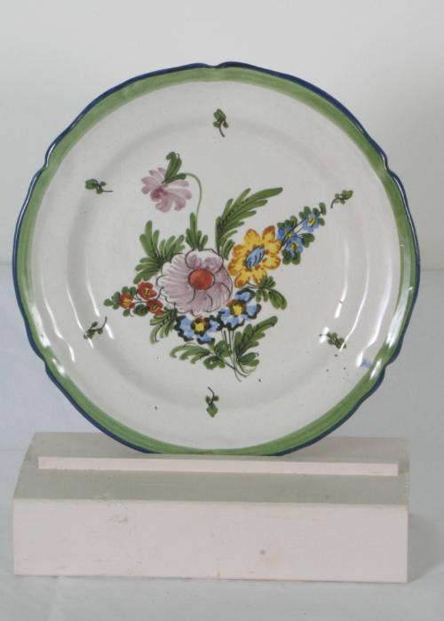Small Plate, Blue Border Pottery