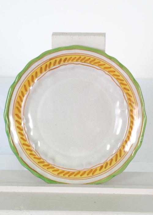 Small Plate, Green and Yellow Pottery