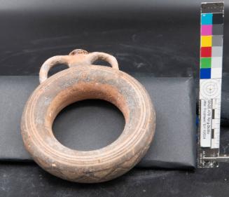White Painted ring-shaped flask