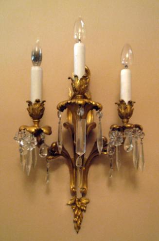 Three-arm Cast Wall Sconce with Gilt Finish