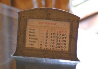 Calendar in holder