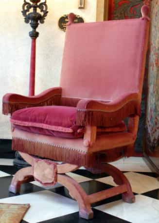 Renaissance Style Upholstered Open-Armchair