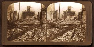 8707  Wrecked Hall of Justice, seen from a street in Chinatown
