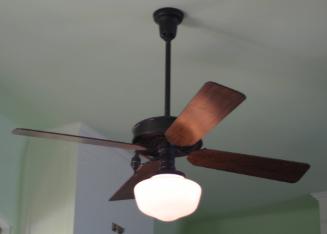Hanging Fan with Globe and Single Socket