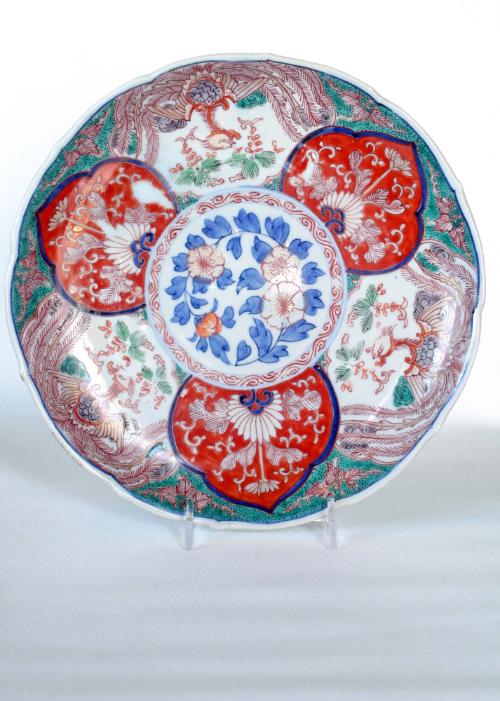 Petal Shaped Dish with Florals and Phoenix