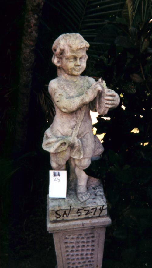 Putto holding Harp