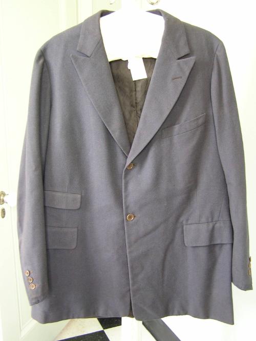 Blue-gray flannel suit