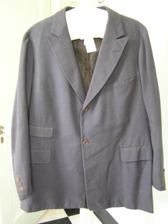 Blue-gray flannel suit