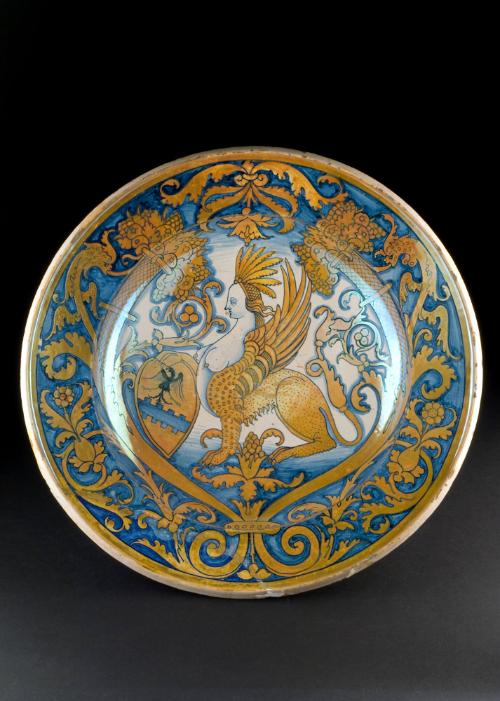 Dish with a Female-Headed Sphinx and the Shield of the Ranieri Family