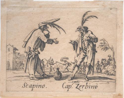"Scapino and Capo.  Zerbino", from Balli di Sfessania