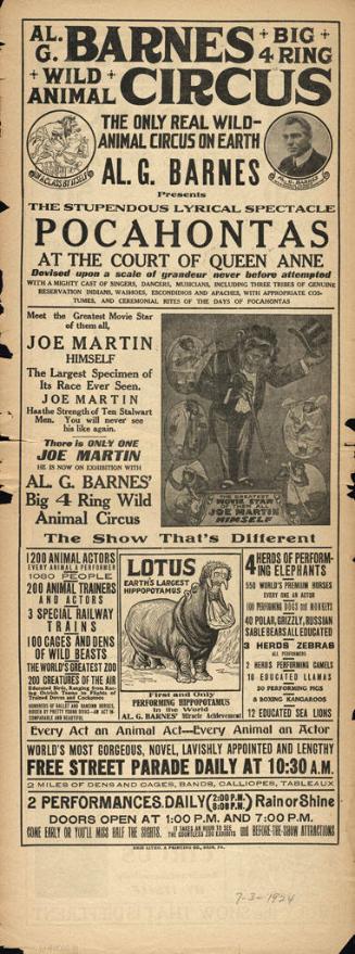 Al. G. Barnes Circus: July 3, 1924