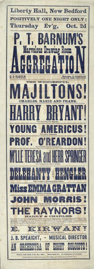 P.T. Barnum's Marvelous Drawing Room Aggregation: October 2
