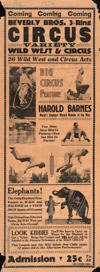 Beverly Bros. Circus: July 24, 1934
