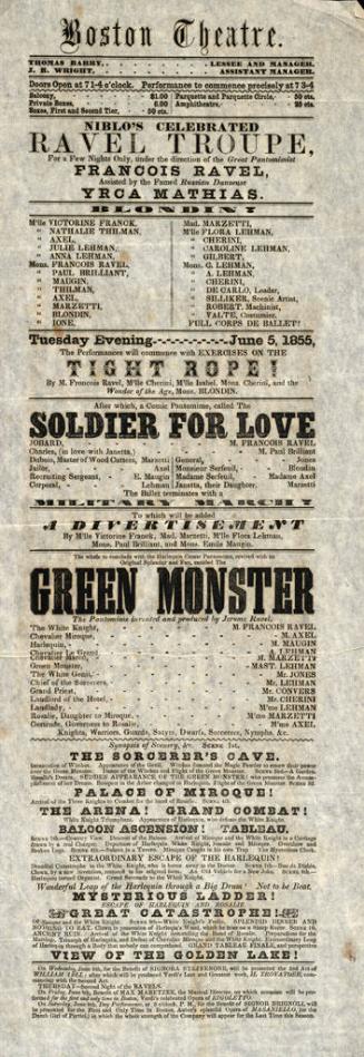 Boston Theatre: June 5, 1855