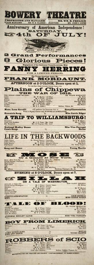 Bowery Theatre: July 4, 1868