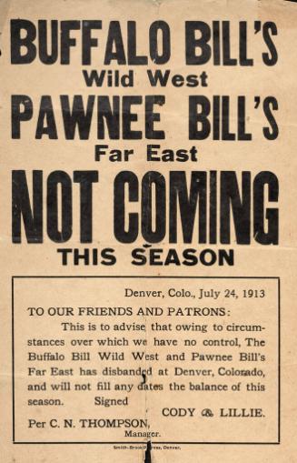 Buffalo Bill & Pawnee Bill: July 24, 1913