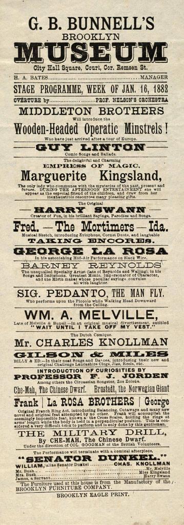 G.B. Bunnell's Brooklyn Museum: January 16, 1882