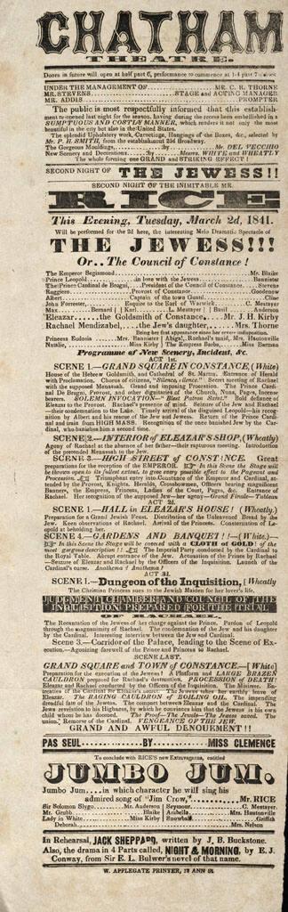 Chatham Theatre: March 2, 1841
