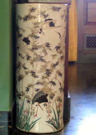 Umbrella Stand decorated with Cranes