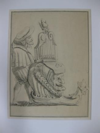 Costume for a Musician Pushing a Portable Organ on a Grotesque Head