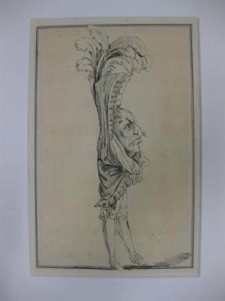 Costume for a Grotesque Head with Feathered "Hat"