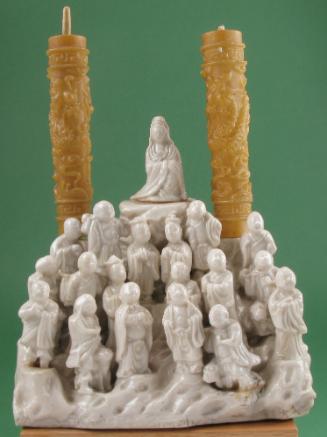 Taper Holder with Guanyin and Eighteen Disciples