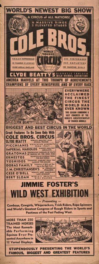 Cole Bros.Greatest World Toured Shows