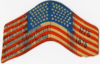 Diecut of American flag; Barnum's Greatest Show on Earth