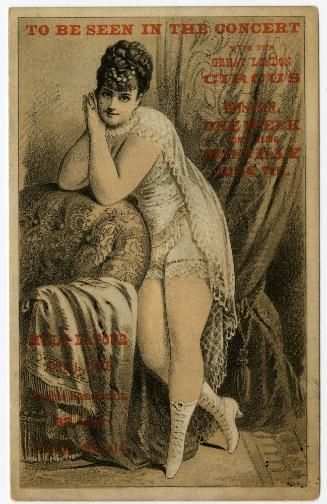 M'lle Latour with the Great London Circus; Capadura Half Dime