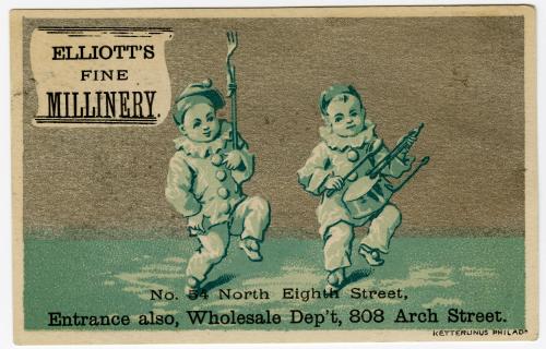 Child clowns marching: Elliott's Millinery