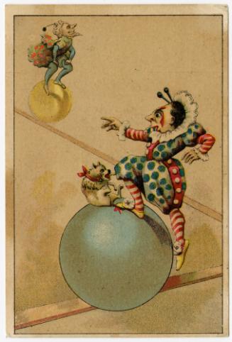 Sideview clown on ball: Peerless Coffee