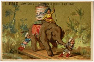 Elephant carrying a Liebig jar