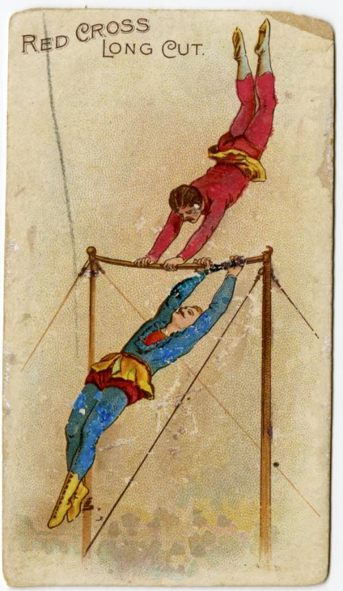 Two male acrobats: Red Cross