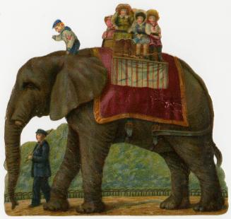 Children riding elephant