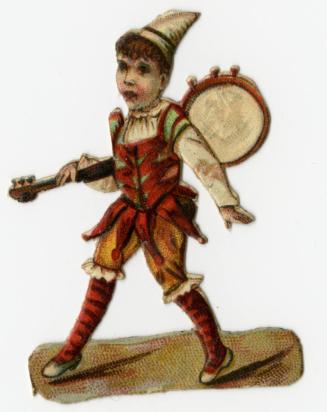 Miniature Clown: carrying banjo
