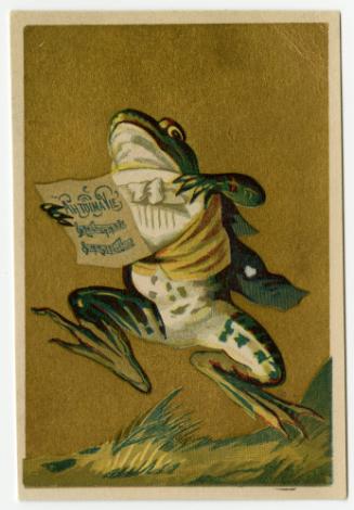 Frog with sheet of music