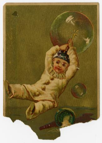 Bubble lifting child clown
