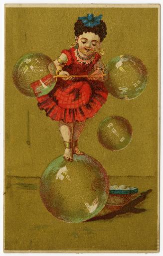 Girl standing on bubble