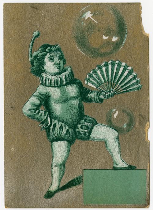 Young man holding fan