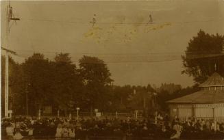 High wire act above a crowd