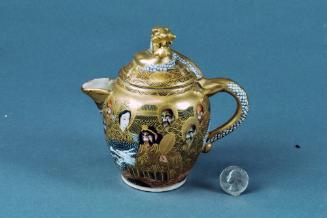 Creamer with Lid with Bodhisattva of the South Sea and Arhats