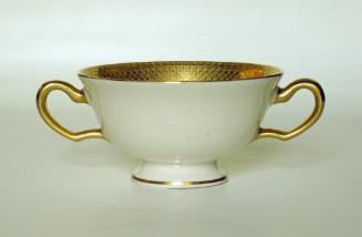 Tiffany White and Gold Dinnerware Double Handled Cup