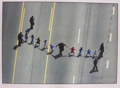 Police Leading Children from North Valley Jewish Community Center, Granada Hills, California