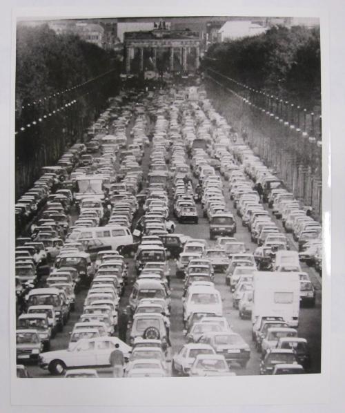 Massive Traffic Jam Paralyzes West Berlin as East Germans Flocked to the City on the First Saturday the Wall Was Open (Thousands of Autos Line Up in Front of the Brandenburg Gate in West Berlin)